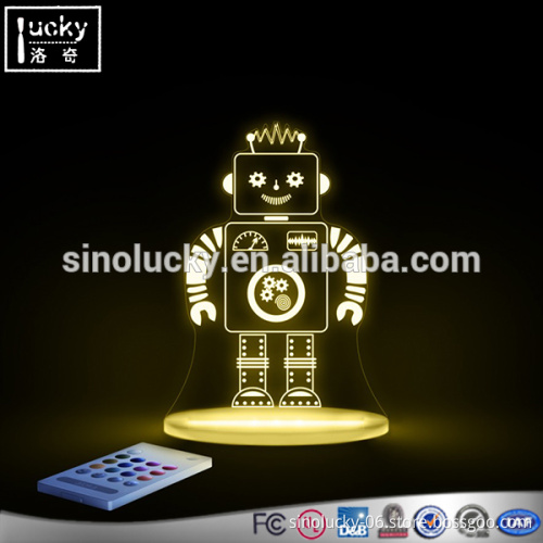 Room coloured led night light custom robot night light for kids sleep